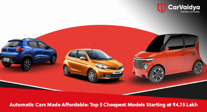 Automatic Cars Made Affordable: Top 5 Cheapest Models Starting at ₹4.75 Lakh