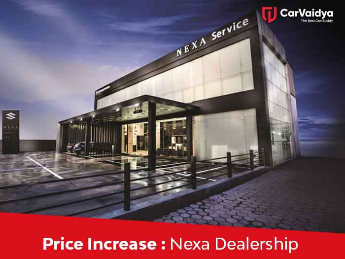 The increase in the prices of cars sold under the Nexa Premium dealership.