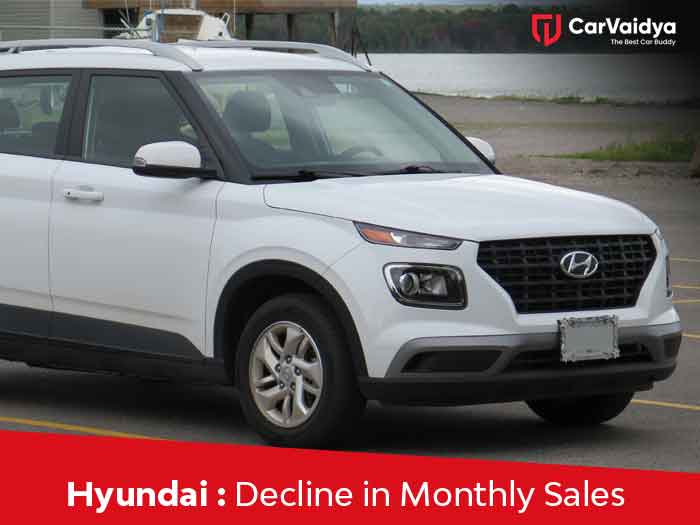 Hyundai sold 42,750 cars last month, a significant decline in monthly sales.