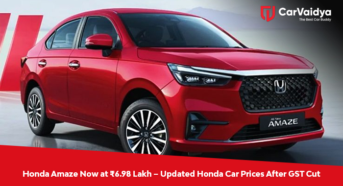 Honda Amaze Now at ₹6.98 Lakh – Updated Honda Car Prices After GST Cut
