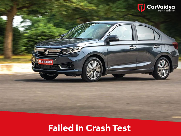 The Honda Amaze received a shock in the Global NCAP crash test.